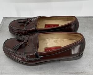 Cole Haan City Pinch Tassel Kiltie Loafers Burgundy Leather Men's 10 Business
